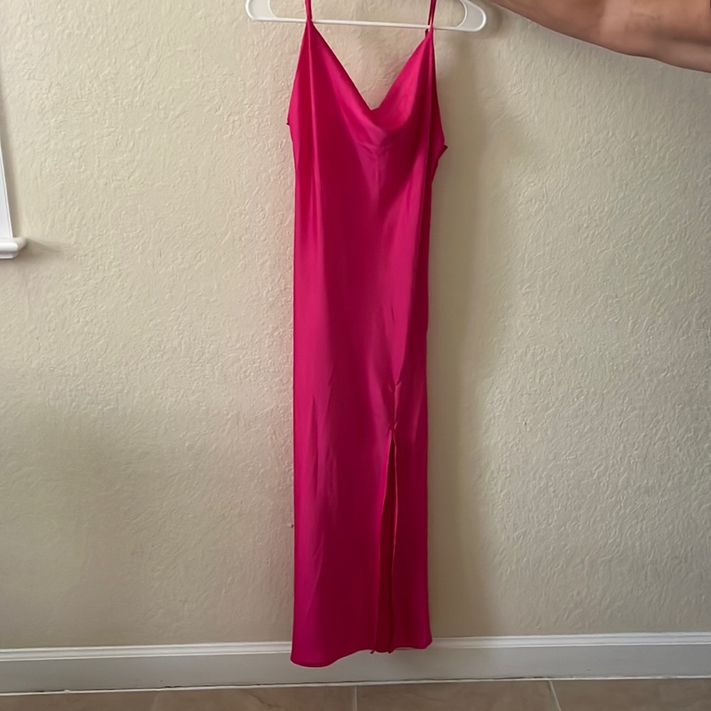 Pink silk Maxi dress